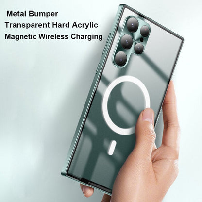 Magnetic Wireless Charging Metal Case For Samsung Galaxy S23 / S22 Series - theroxymob