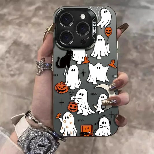 Halloween Ghost Phone Cases for iPhone 16 15 14 13 Shockproof Cover