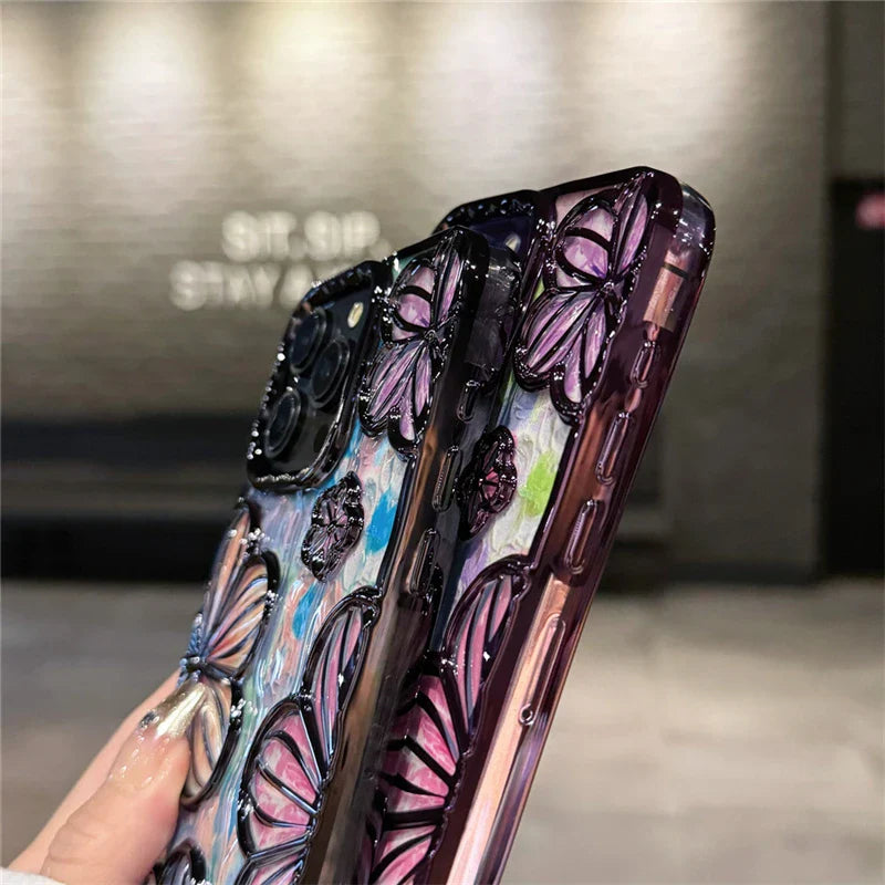 LUXURY PLATING CASE COLOUR FASHION FLOWERS FOR IPHONE 16 15 14 13