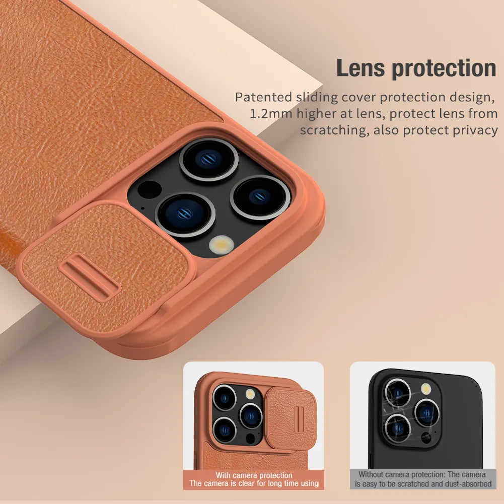 Leather Case Card Pocket  For iPhone 15 Series