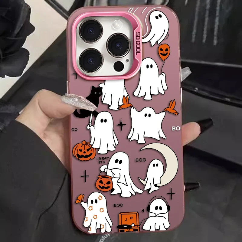 Halloween Ghost Phone Cases for iPhone 16 15 14 13 Shockproof Cover