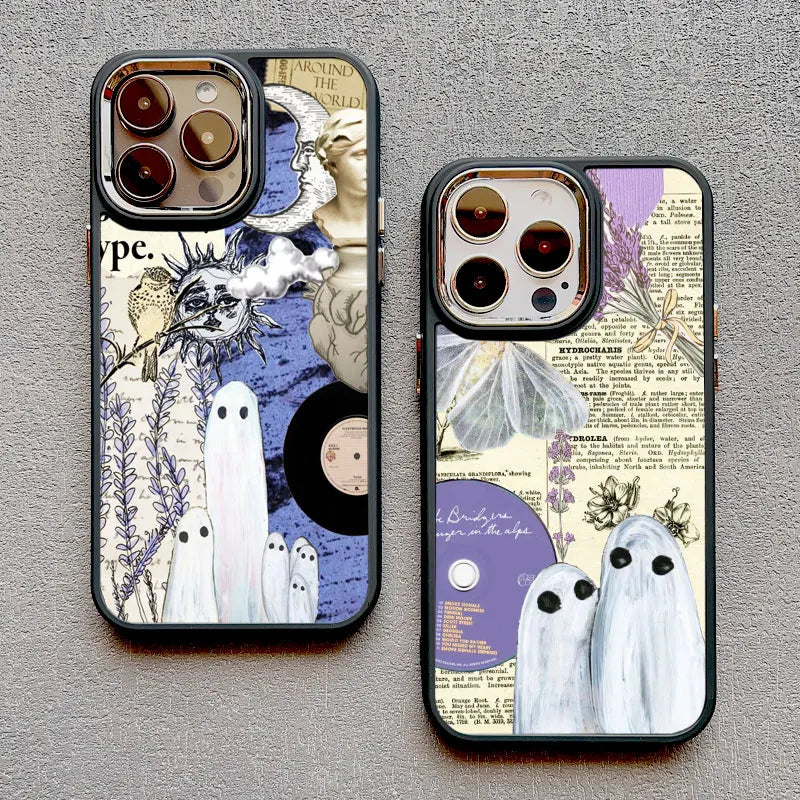 Fashion Ghost Creative Phone Case for iPhone 16 15 14 Matte Back Cover