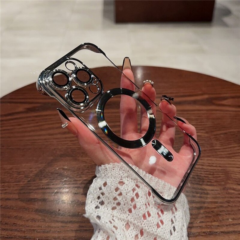 Luxury Plating Frameless Transparent Phone Case For iPhone 14 /13 /12