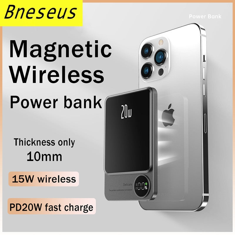 New Macsafe Powerbank Magnetic Power Bank Fast Wireless For iPhone / Samsung - theroxymob