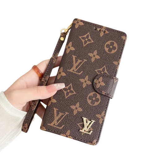 LUXURIOUS BROWN LV WALLET IPHONE CASE