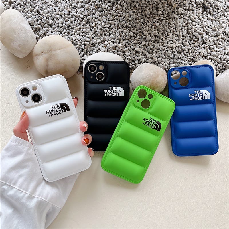 LUXURY FASHION LEATHER THE NORTH FACE PHONE CASE FOR IPHONE 12 TO 16