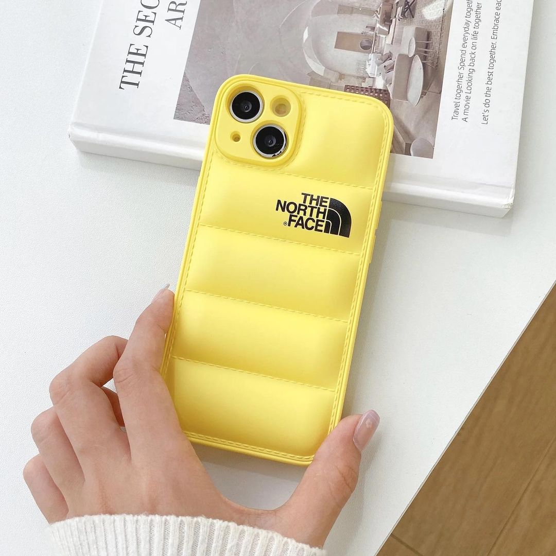 LUXURY FASHION LEATHER THE NORTH FACE PHONE CASE FOR IPHONE 12 TO 16