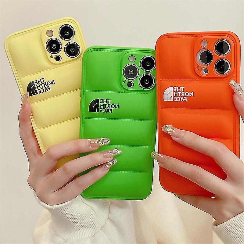 LUXURY FASHION LEATHER THE NORTH FACE PHONE CASE FOR IPHONE 12 TO 16