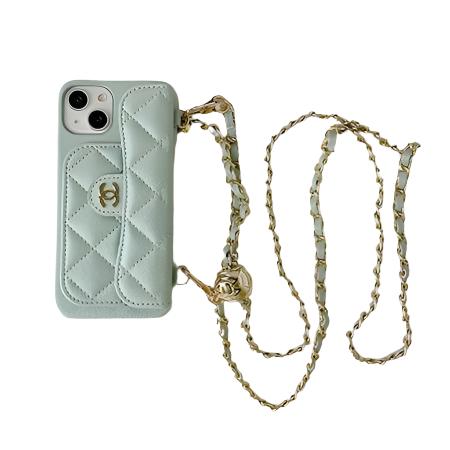 Chanel Card Bag Leather Case with Chain For iPhone