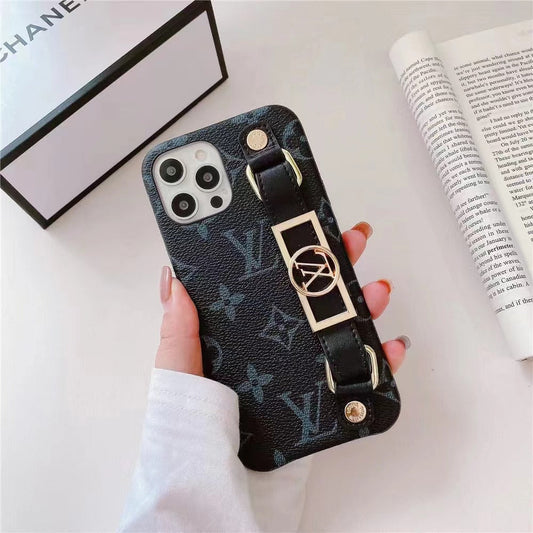 LUXURY LEATHER  WRIST BAND IPHONE CASE