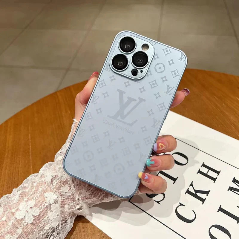 Luxury Louis Vuitton Frosted Matte  Case for iPhone 13 / 14 / 15 Series