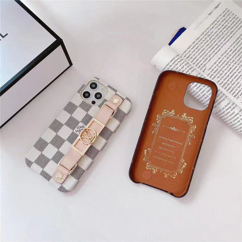 LUXURY LEATHER  WRIST BAND IPHONE CASE