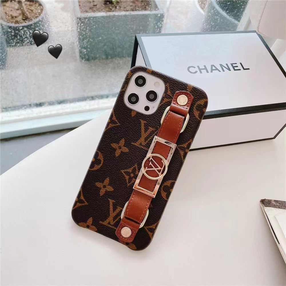 LUXURY LEATHER  WRIST BAND IPHONE CASE