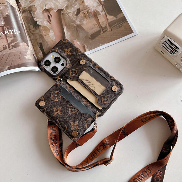 Luxury LV Series Multi-Function Leather Wallet iPhone Case