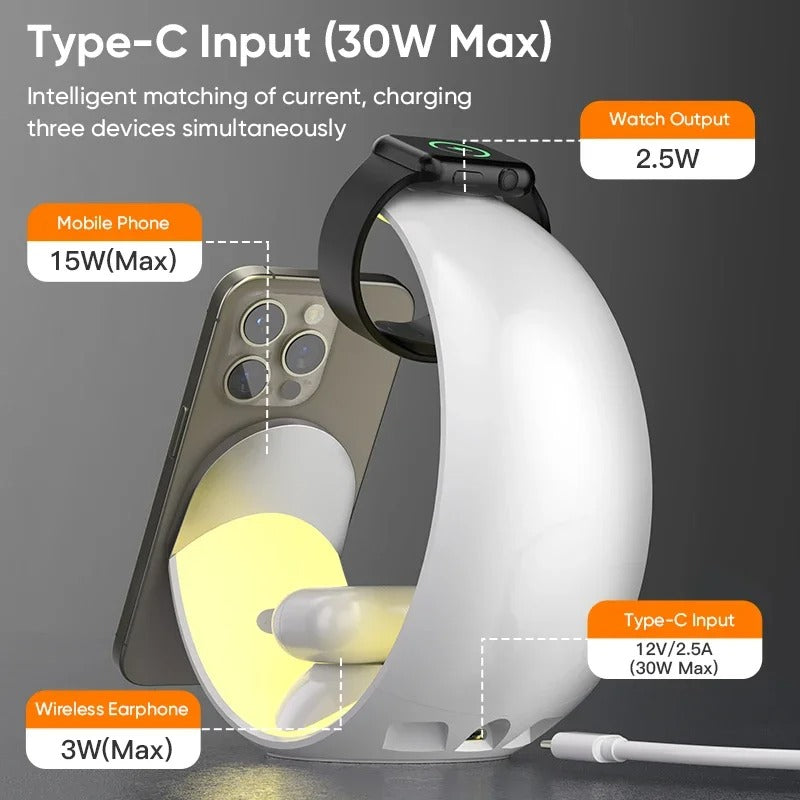 4 in 1 Magnetic Wireless Charger Stand 15W Fast Charging