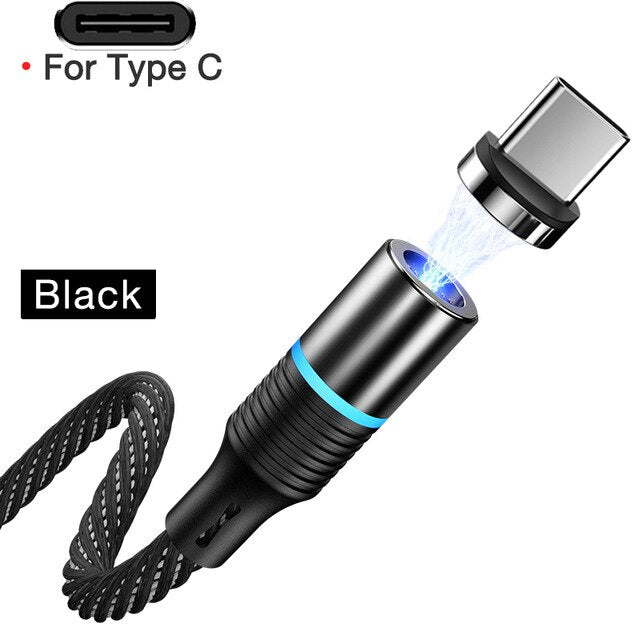 GYSO Rotate Magnetic Cable 360 Degree Cable For iPhone 11/ 12 series, Type C Charging Samsung Magnet Charger Micro Fast Magnet Cable - theroxymob