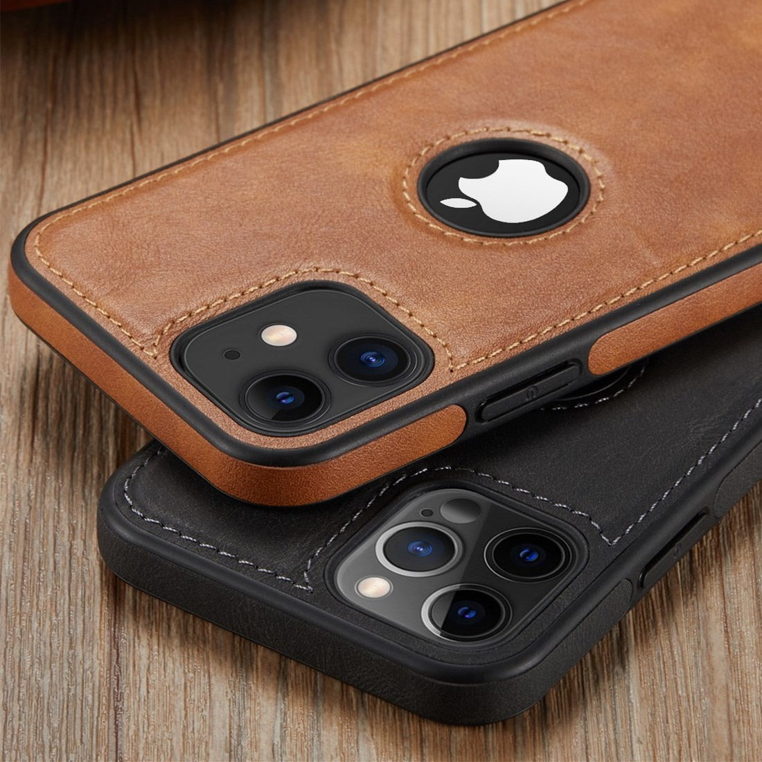 Luxury Leather Original Phone Case For iPhone 13 Series case leather Slim Soft Back Cover - theroxymob