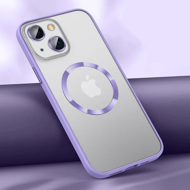 Magsafe Silicone Case with Lens Glass Protection for iPhone 14 13 12 series - theroxymob