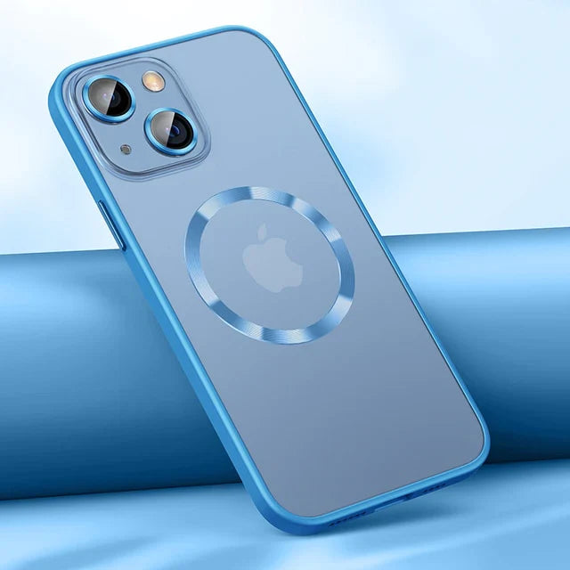 Magsafe Silicone Case with Lens Glass Protection for iPhone 14 13 12 series - theroxymob